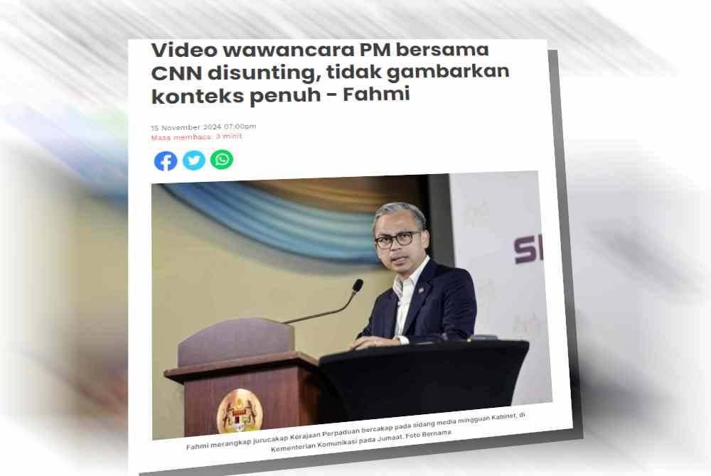 Laporan akhbar Sinar Harian pada Jumaat.