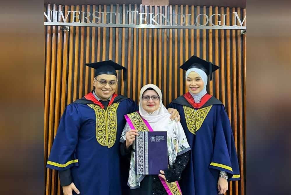 Dr Muhammad Adli Syahmi berjaya menamatkan pengajian bersama isteri, Dr Siti Nursabrina (kanan) dan kini bergelar doktor perubatan.