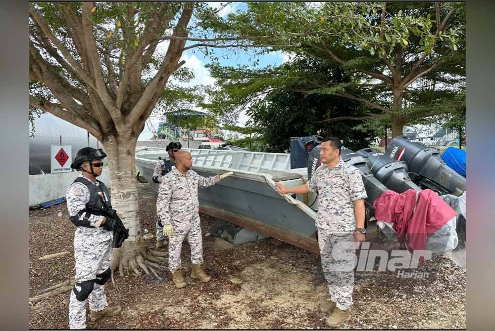 Bot yang digunakan oleh suspek-suspek untuk kegiatan penyeludupan rokok. Foto Sinar Harian/ADILA SHARINNI WAHID.