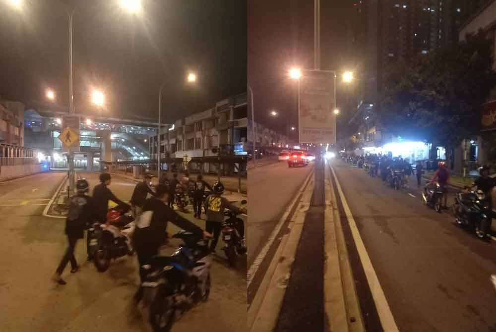Sebahagian penunggang yang ditahan dalam Op Bersepadu Samseng Jalanan di Plaza Tol Batu 14 Puchong, Selangor diarah membawa motosikal masing-masing ke IPD Subang Jaya pada Ahad.
Foto: PDRM