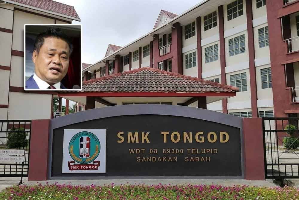 SMK Tongod berhadapan masalah bekalan air sejak hampir dua minggu lalu. Gambar kecil: Masiung Banah