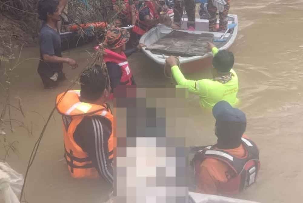 Jasad Nur Arina yang berjaya ditemui kemudian diserahkan kepada pihak polis untuk tindakan lanjut. Foto: ihsan Bomba Perak
