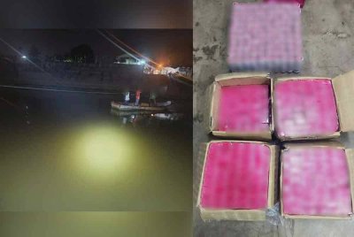 Sekumpulan penyeludup bertindak melarikan diri ke negara jiran menggunakan perahu dengan meninggalkan produk kosmetik di pangkalan haram Pohon Jambu, Rantau Panjang pada Isnin.