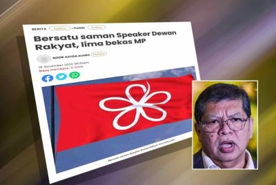 Laporan Sinar Harian pada Isnin. Gambar kecil: Johari