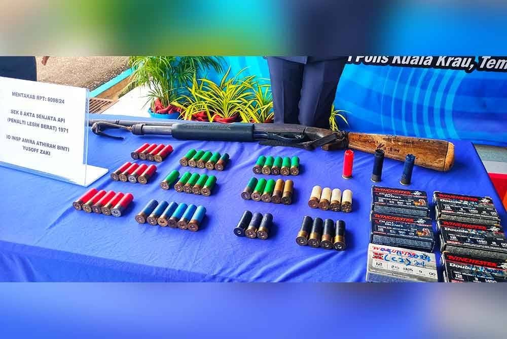 Antara senjata api dan peluru tanpa lesen yang dirampas di Hutan Simpan Kemasul, Lanchang,Temerloh.