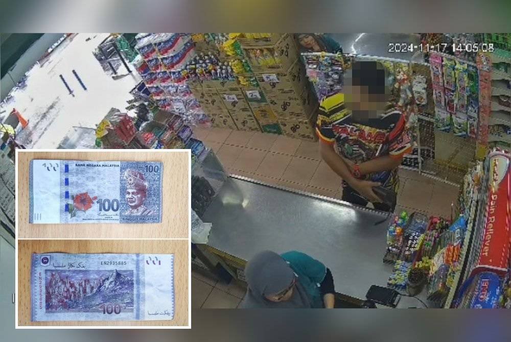 Polis sedang mengesan seorang lelaki yang didakwa berurus niaga menggunakan wang kertas palsu bernilai RM100 dalam kejadian di sekitar premis Pekan Kuala Pilah.