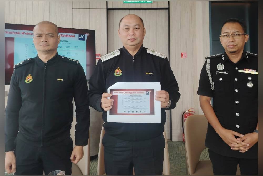 Ibrahim (tengah) ketika sesi libat urus bersama media di KLIA Terminal 1, Sepang pada Khamis.