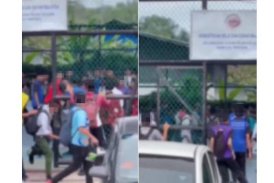 Tular video kes pergaduhan libat pelajar Tingkatan Empat dan Tingkatan Lima di gelanggang futsal.
