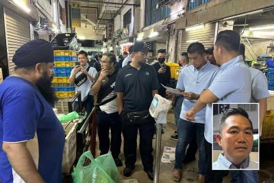 Pemantauan MBPP dan Skuad Banteras di Pasar Borong Pulau Mutiara berjaya mengesan perbuatan tidak bertanggung jawab majikan dan peniaga. Gambar kecil: Wong Kin Wai