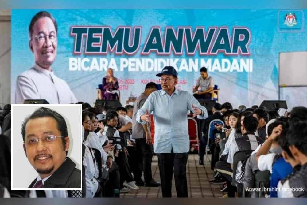 Anwar (tengah) percaya reformasi pendidikan amat penting bagi meningkatkan kualiti generasi muda dalam mencapai misi gagasan Malaysia Madani. - Gambar hiasan. Gambar kecil: Khairul Arifin