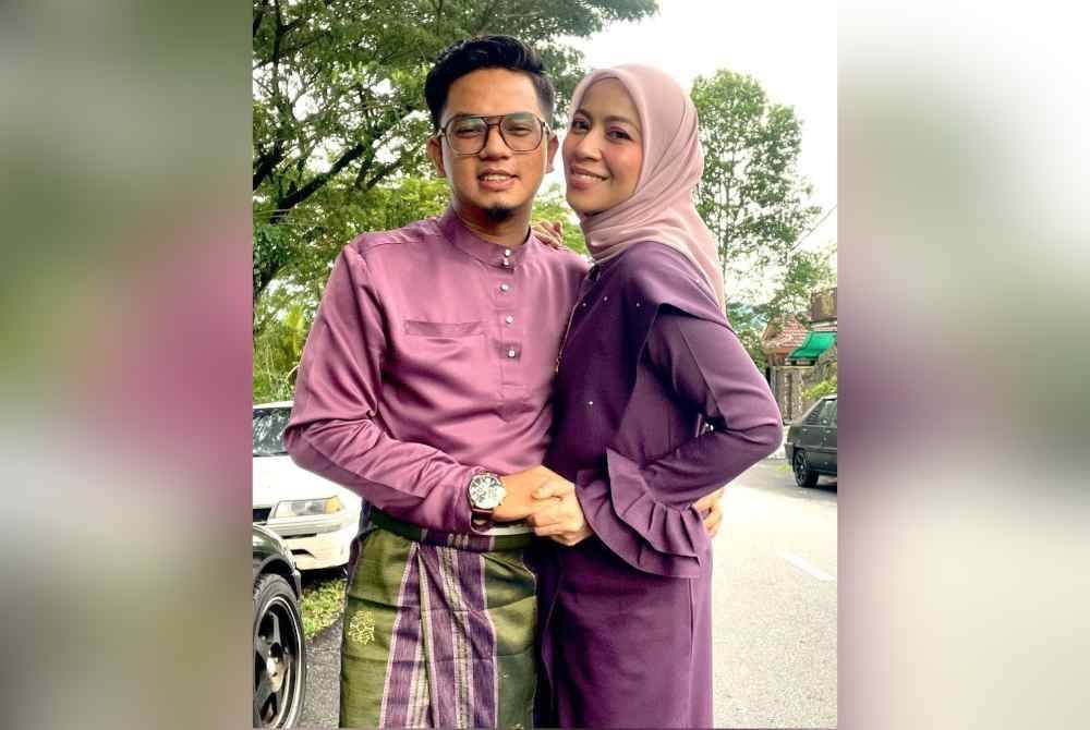 Syura Badron (kanan) dan suami, Muhammad Farizat.