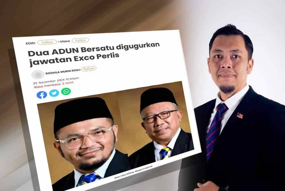 Laporan Sinar Harian berkaitan dua ADUN Perlis digugurkan. Dr Ahmad Fadhzil (kanan).