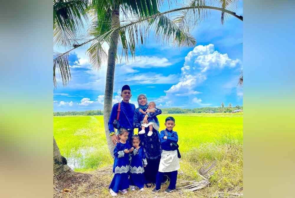 Gambar keluarga arwah abangnya Mohamad Shafiq Zailani (kiri) bersama isterinya dan anak-anak.