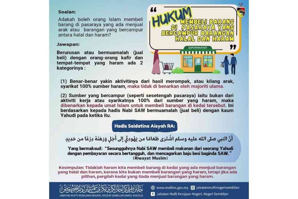 INFOGRAFIK yang dikongsikan Jabatan Mufti Negeri Sembilan di laman sosial Facebook miliknya.