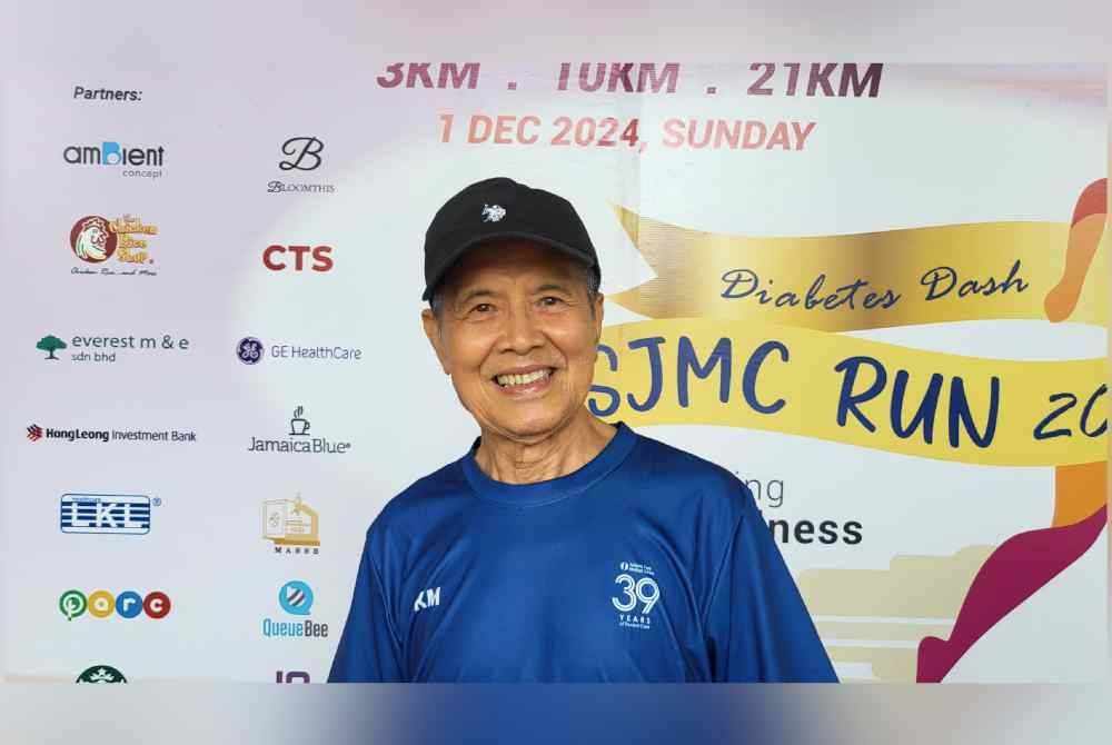 Ah Kow merupakan peserta tertua dalam program ‘SJMC Run 2024 - Diabetes Dash: Empowering Steps to Wellness’.