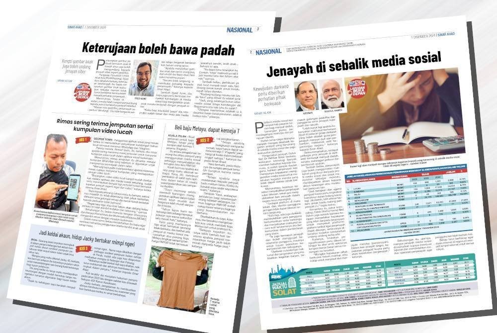 Laporan Sinar Ahad mengenai media sosial sarang penjenayah.