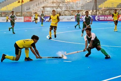 Young Tigers menamatkan saingan kumpulan B Piala Remaja Asia 2024 di tempat kedua selepas tumpas kepada Pakistan 4-1 dalam aksi berlangsung di Stadium Hoki Oman di Muscat, Oman. Foto Facebook MHC
