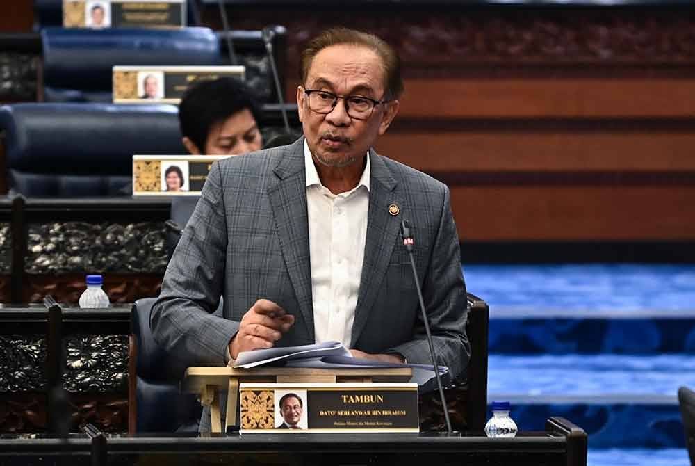 Anwar bercakap di Dewan Rakyat pada Selasa.