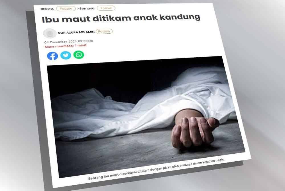 Laporan Sinar Harian pada Rabu.