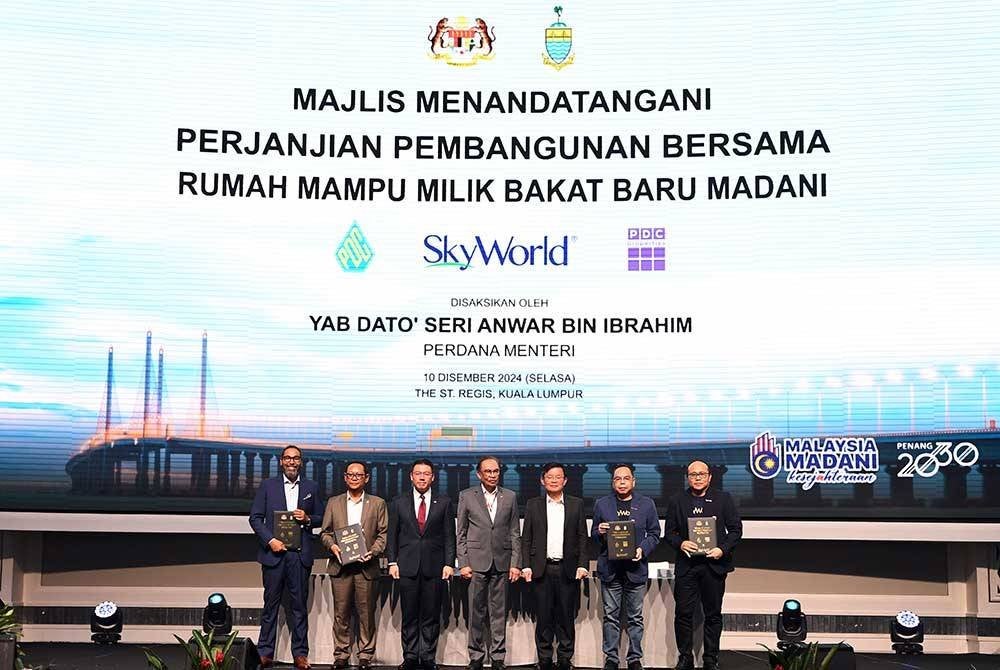 Projek pembangunan rumah mampu milik terbesar negara akan dibina di Pulau Pinang menerusi pemeteraian perjanjian pembangunan bersama Rumah Mampu Milik Bakat Baru Madani dengan GDV RM13 bilion. FOTO: ROSLI TALIB