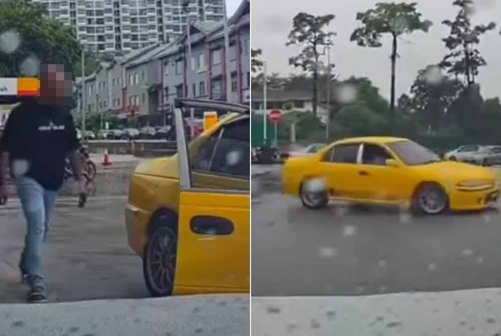 Rakaman video tular memaparkan seorang lelaki memandu secara berbahaya di stesen minyak di Damansara Damai pada Selasa.