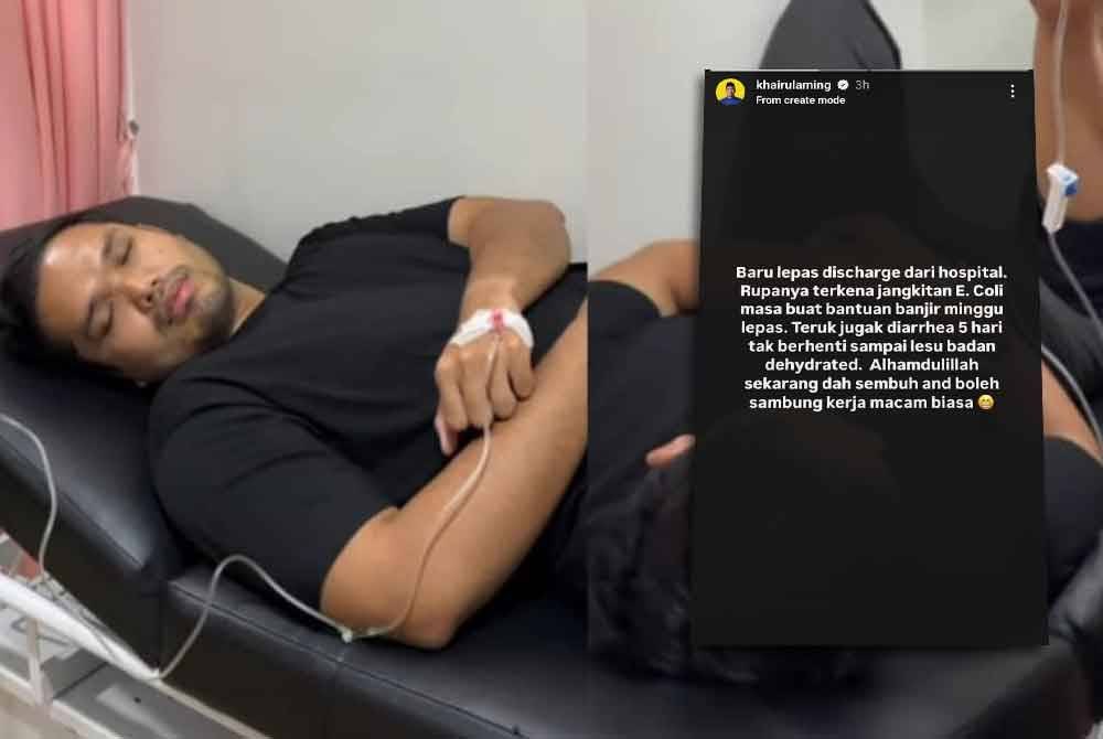 Khairul Aming sebelum ini mengetuai Misi Bantuan Orang Baik di Kelantan bagi membantu mangsa banjir yang terjejas. Gambar kecil: Perkongsian Khairul Aming di Instagram.