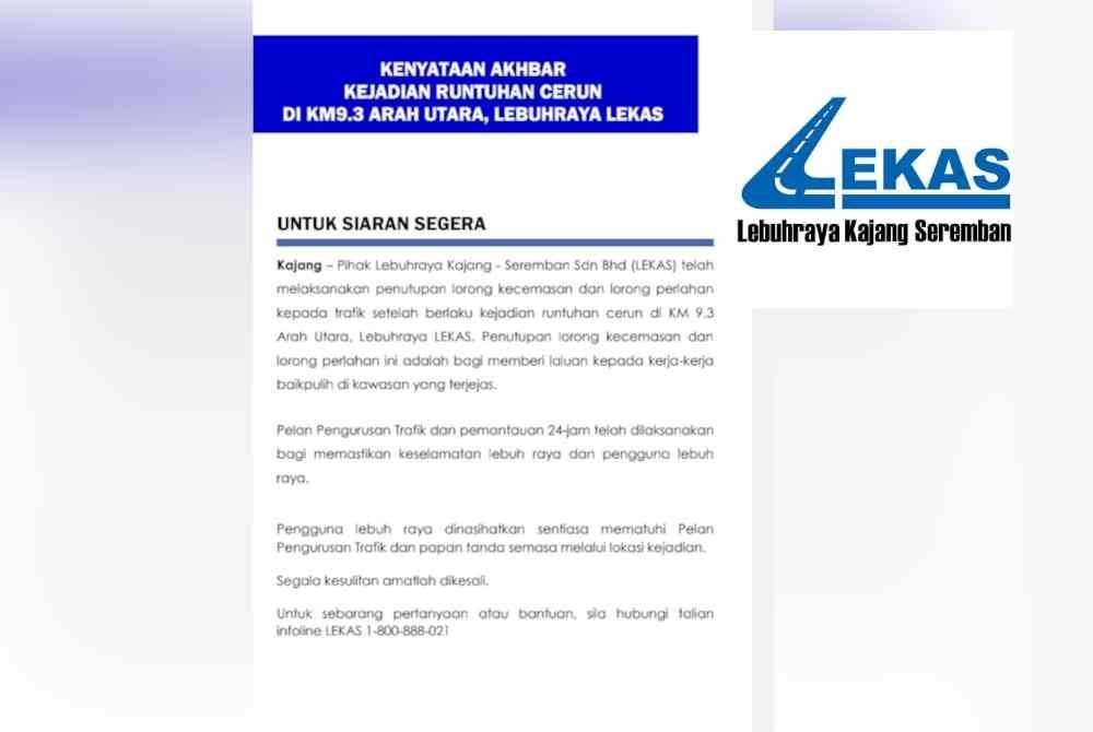 Kenyataan media LEKAS pada Khamis.