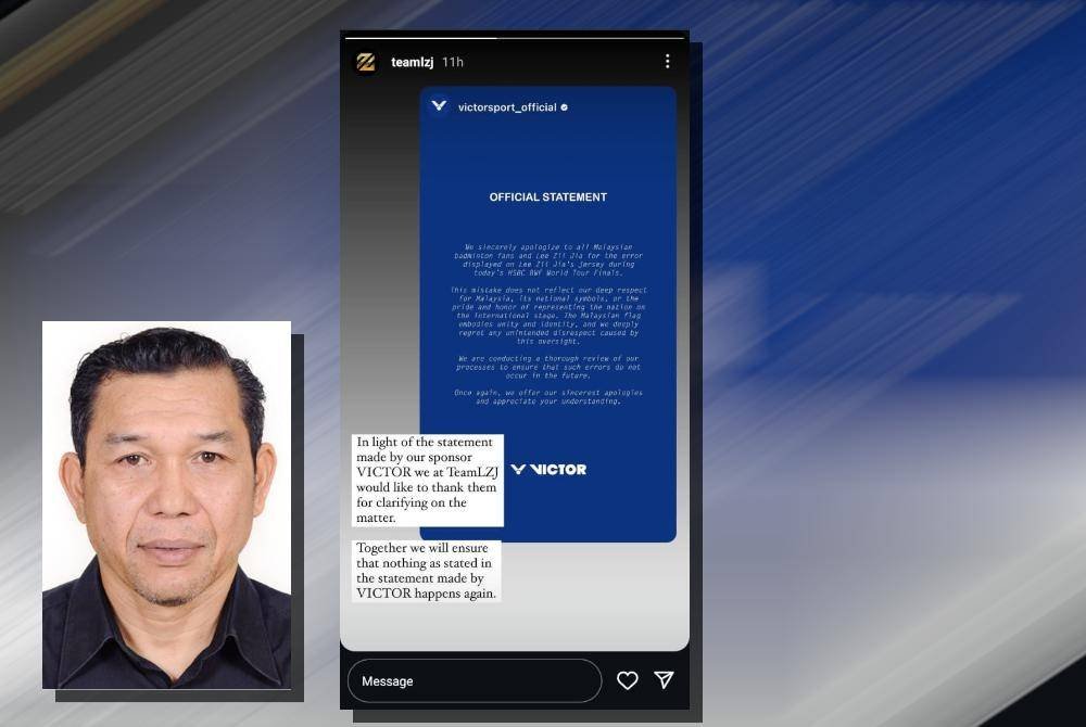 Reaksi Team LZJ mengenai kontroversi bendera terbalik. Foto laman X Team LZJ. (Gambar kecil: Zakaria)