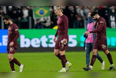 Reaksi kecewa pemain City selepas tewas kepdaa Juventus.