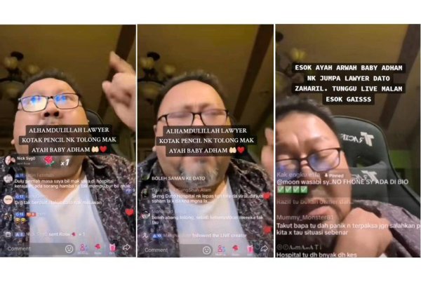 Ahmad Zaharil di siaran langsung aplikasi TikTok miliknya pada Rabu.