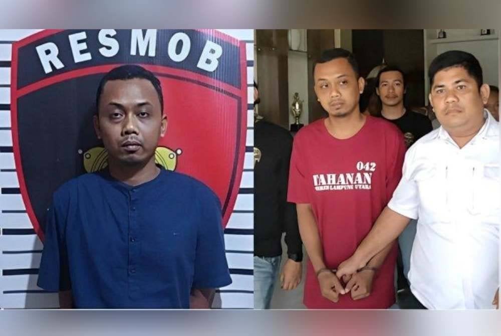 Agus ditahan oleh polis. Agensi