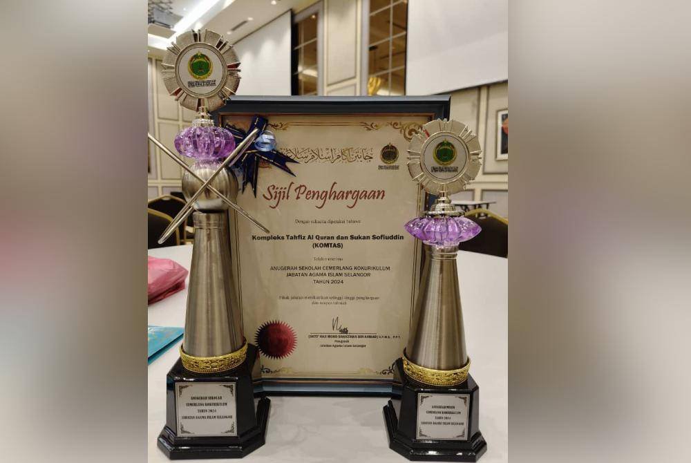 KOMTAS bawa pulang dua sijil penghargaan pada Majlis Apresiasi Kecemerlangan Kokurikulum Peringkat Kebangsaan dan Pelancaran 3K & Amal Khair Jabatan Agama Islam Selangor (JAIS) Tahun 2024 berlangsung di Masjid Sultan Salahuddin Abdul Aziz Shah.