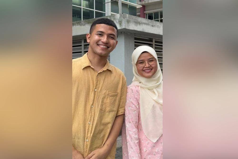 Che Syazlan (kiri) bersama Nur Syafiqah (kanan).