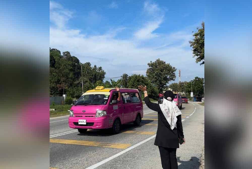 Konvoi van berwarna merah jambu yang pertama kali keluar dari Pulau Pangkor bagi Misi Bantuan Banjir 2024 ke Kampung Derang, Alor Setar, Kedah.