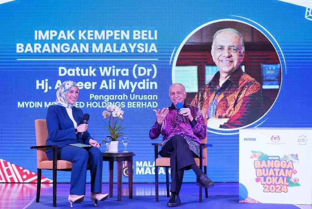 Ameer Ali ketika menjadi panel pada 'Seminar Bangga Buatan Local' sempena 'Kempen Beli Barangan Buatan Malaysia 2024 (KBBM)' di sini pada Jumaat.