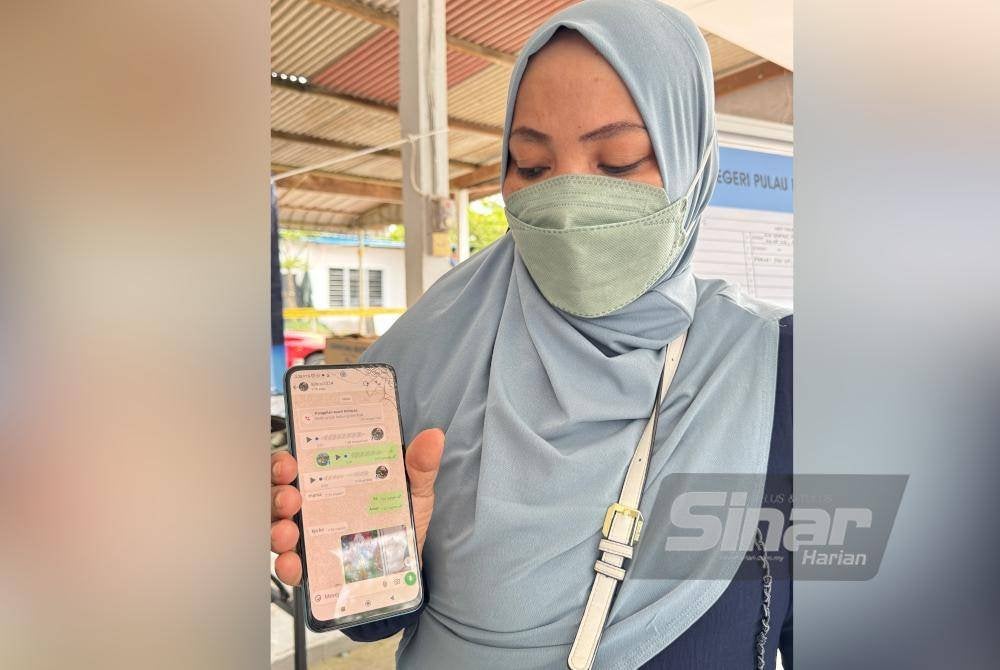 Hanita menunjukkan perbualan di WhatsApp dengan Muhammad Ikmal.