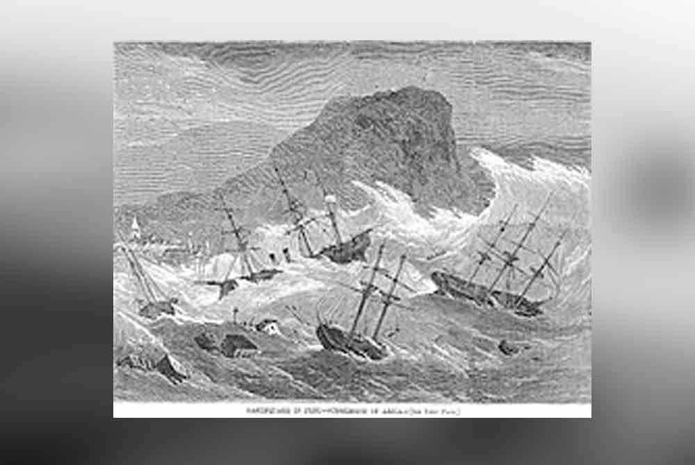 Gambaran artis kejadian tsunami di pantai Arica. Foto Agensi