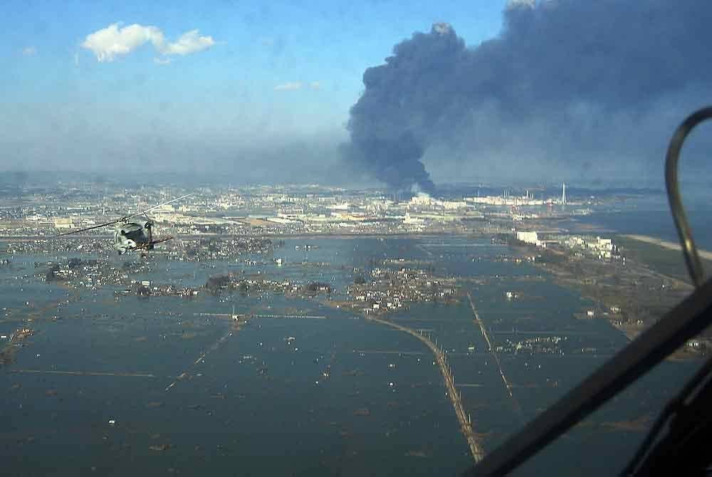 Pemandangan dari udara kejadian tsunami Tohoku, Jepun pada 2011. Foto Agensi