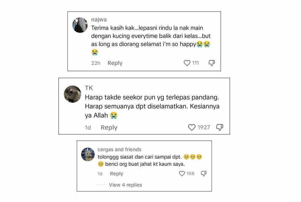 Tangkap layar komen yang dimuat naik pengguna TikTok pada Sabtu.