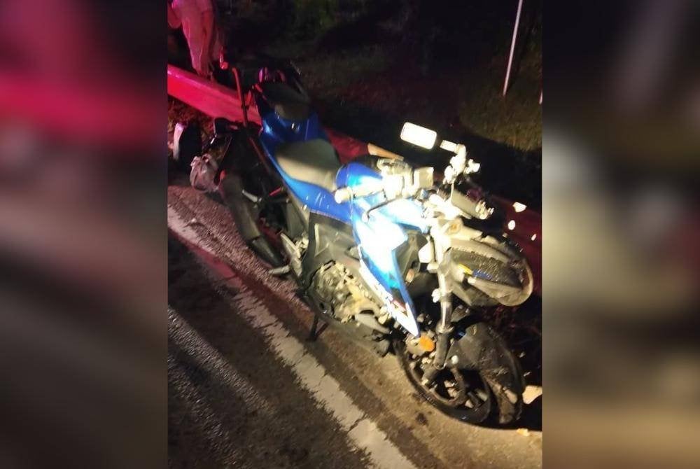 Keadaan motosikal mangsa. Foto BBP Larkin