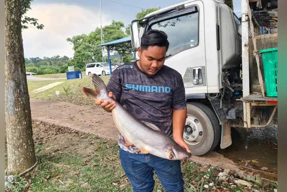 Ikan patin yang dinaikkan ketika pertandingan di Tasik MAEPS Ogos lalu.