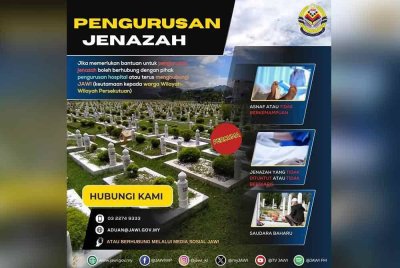 Jawi menyediakan perkhidmatan pengurusan jenazah secara percuma bagi golongan asnaf, tidak berkemampuan, jenazah tidak dituntut atau tidak berwaris serta saudara baharu. Foto FB Mohd Na'im