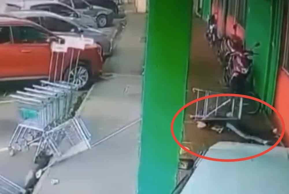 Sebuah kereta dipandu lelaki warga emas merempuh sebuah pasar raya di Taman Sentosa, Klang, Ahad lalu menyebabkan wanita cedera.