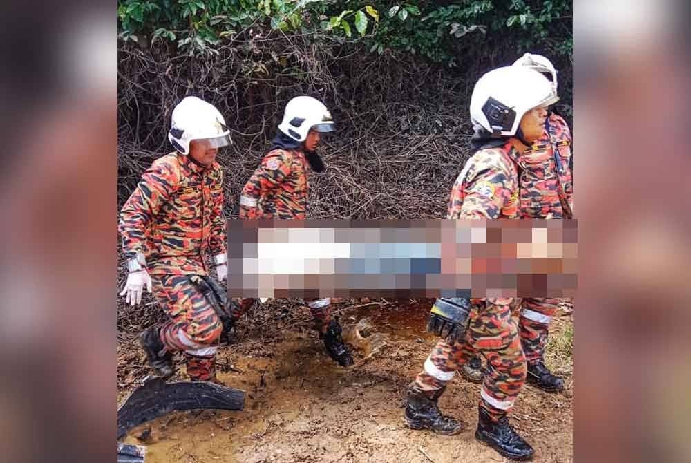 Seorang penumpang motosikal maut selepas terbabit dalam kemalangan dengan kereta. Foto ihsan JBPM