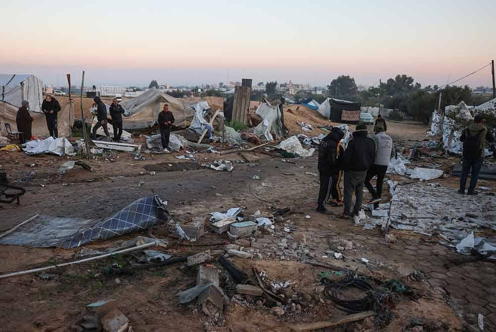 Zon selamat ciptaan Israel, al-Mawasi di kawasan Khan Yunis musnah dibedil rejim Zionis.