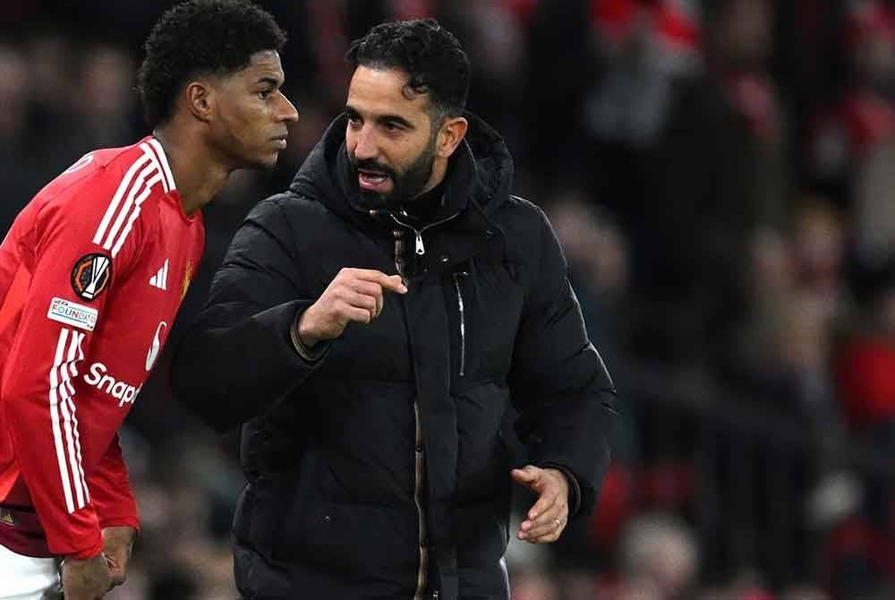 Rashford (kiri) sukar mendapatkan kepercayaan Ruben Amorim.