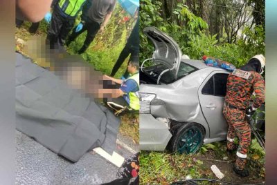 Empat maut termasuk tiga sekeluarga dalam nahas membabitkan kereta Toyota Vios dan lori di Jalan Batu 3 Kota Tinggi pada Sabtu. Foto tular