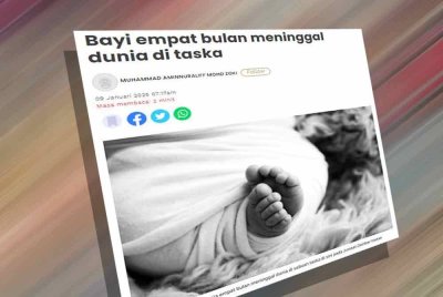 Seorang bayi berusia empat bulan meninggal dunia di sebuah taska pada 3 Januari lalu
