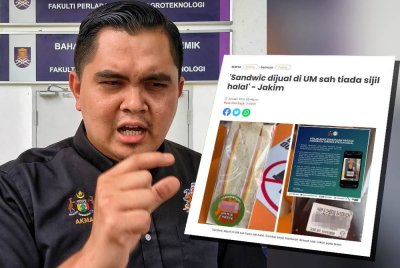 Laporan Sinar Harian berhubung kenyataan Jakim mengenai status halal sandwic yang dijual di UM. (Dr Muhamad Akmal)