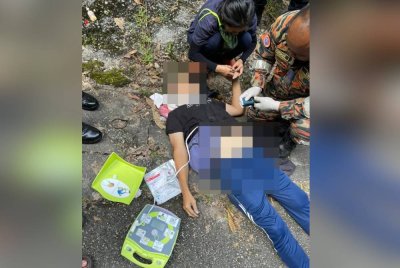 Mangsa diberikan bantuan pernafasan oleh anggota PBS sebelum disahkan meninggal dunia oleh KKM dan diserahkan kepada pihak polis untuk tindakan selanjutnya.